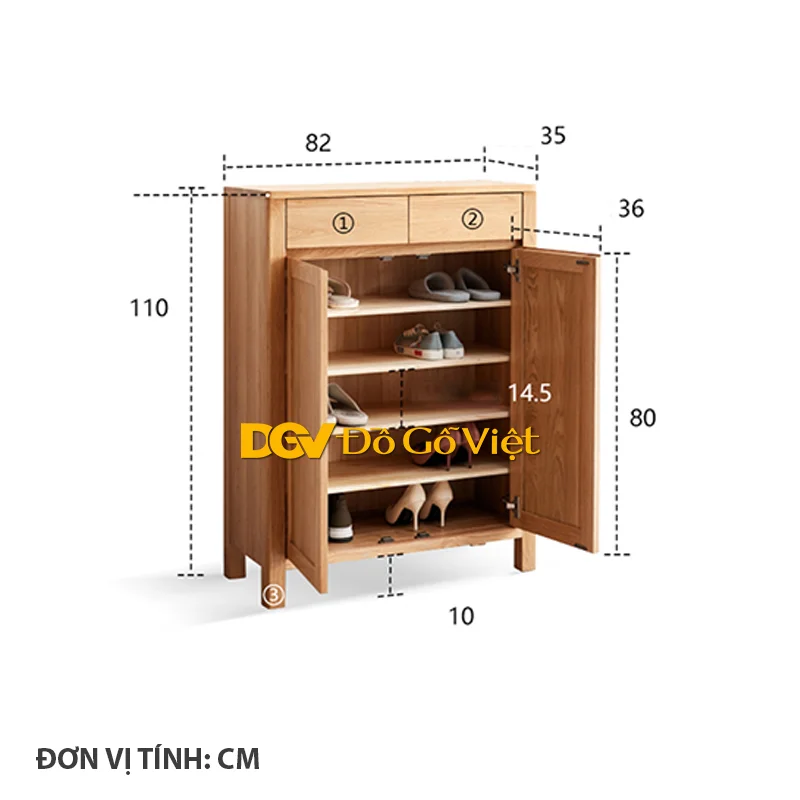 Tủ Giày Cánh Mở Gỗ Cao Su Phủ Veneer Vân Sồi Mẫu Chân Trụ Đẹp (3).jpg