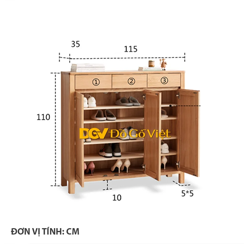 Tủ Giày Cánh Mở Gỗ Cao Su Phủ Veneer Vân Sồi Mẫu Chân Trụ Đẹp (4).jpg